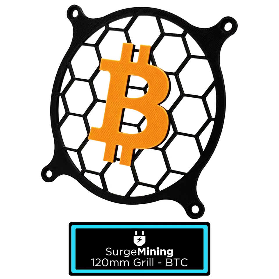 120mm Computer Fan Grill BTC Bitcoin - Crypto ASIC Miner Antminer S21 S19 S9 - Image 1 of 1