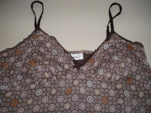 Yessica Trägershirt Top ~ braun mit Blumenmuster ~ Gr. 38 - Bild 1 von 4