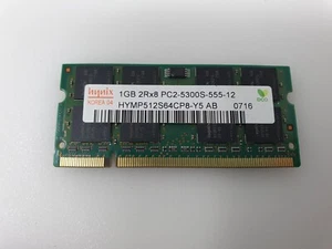 Memoria RAM Acer Aspire 5535 1 GB 2RX8 DDR2 PC2-5300S Hynix HYMP512S64CP8-Y5 - Imagen 1 de 9