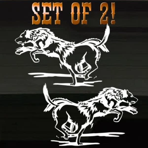 Wolf Pack Running Graphic TWO! Decals Stickers 8.5" Alaska Alaskan Wolves Grafix - Picture 1 of 1