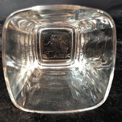 Crown Royal PRETO transparente quadrado barra de uísque pedras vidro Itália 3-5/8" - Imagem 1 de 4