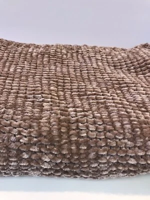 New Anthropologie Chenille Throw Blanket Maize 60x70 Subtle Pink Hue - Image 1 of 4