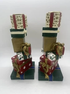 Confezione Regalo Vintage 2pz Quindi Portacandele Decorazione Natalizia 8”X3” - Foto 1 di 10