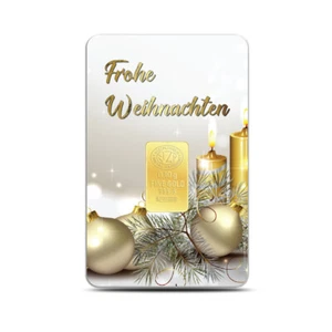 Motivo lingotes de oro "Feliz Navidad" - lingotes de regalo 0,10 gramos 0,1 g oro,999,9 - Imagen 1 de 4