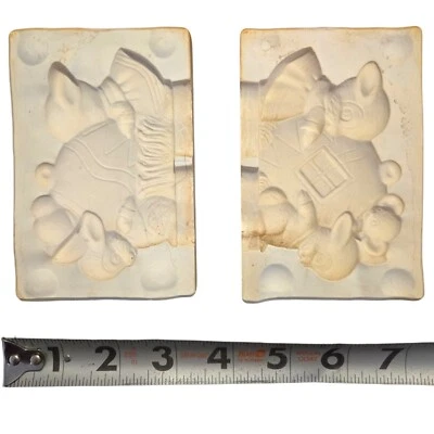 Molde de arcilla fundida antideslizante conejo de Pascua familia conejos Alberta's A-197 1980 cerámica Foto 1 de 4