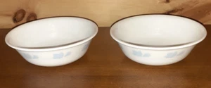 Corelle Friendship Lot of 2 Cereal Bowls 6 1/4" Blue Tulips - Picture 1 of 4