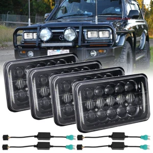 4pcs 4x6" Inch Square LED Headlights Replacement 60 80 Series w/Canbus Adapters - Picture 1 of 12