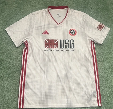 Sheffield United 20/21 Blank White Soccer Jersey Football Shirt Adidas Size XL Cover