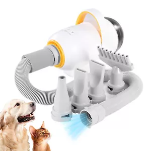 Secador de pelo portátil para mascotas calentador soplador rápido con 4 boquillas perro gato aseo gris - Imagen 1 de 12