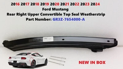 2016-2024 Ford Mustang Rear Right Upper Convertible Top Seal Weatherstrip - Image 1 of 4