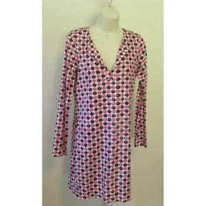DVF Diane von Furstenberg Reina Punto Cuadros Rosa Túnica Vestido Blanco Negro Nuevo 8 - Imagen 1 de 4