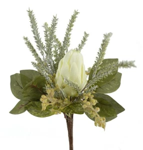 Artificial Cream Flower Protea Bouquet 40cm Stem For Home Party & Wedding Decor - Picture 1 of 4