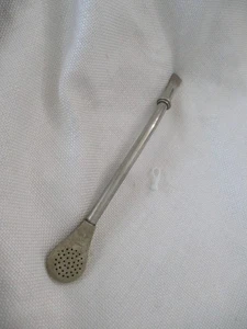 Bombilla Alpaca Silver "Duck Beak" Yerba Mate Straw 7.5" long - Picture 1 of 3