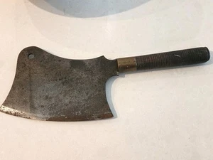 Antica lama 8" x 2 libbre Peso * BEATTY & SON * Coltello grande in carbonio Cleaver USA - Foto 1 di 8