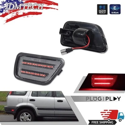 Luces de señalización laterales LED rojas transparentes para conductor trasero y pasajero Honda CR-V 97-01 Foto 1 de 4