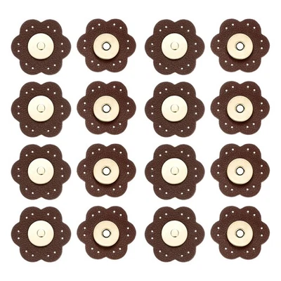 8Set Leather Snaps Buttons, Magnetic Snap Closures for Purses[Dark Brown] - Image 1 of 4