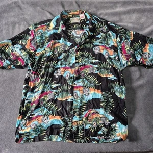 Vintage Hawaiian Shirt Men XL 'Since 1979' Floral Classic Cars Island Print XL - Picture 1 of 5