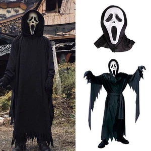 Scream Schrei Ghostface Kostüm Karneval Party Kinder Mädchen Jungen Cosplay - Bild 1 von 26