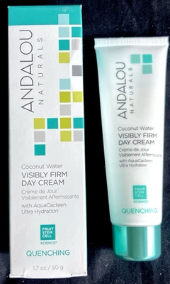 NEW Andalou Naturals Coconut Water Visibly Firm Day Cream NIB 1.7 oz - Image 1 of 4