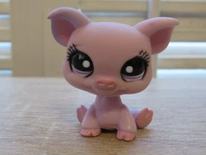 Littlest Pet Shop LPS #1256 PIG Wal-Mart Exclusive Purple Dot Eyes - Picture 1 of 11