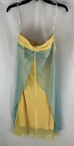 Laundry by Shelli Seagal 100% Silk Layered Slip Dress NWT Size 10 Blue Yellow - Picture 1 of 8
