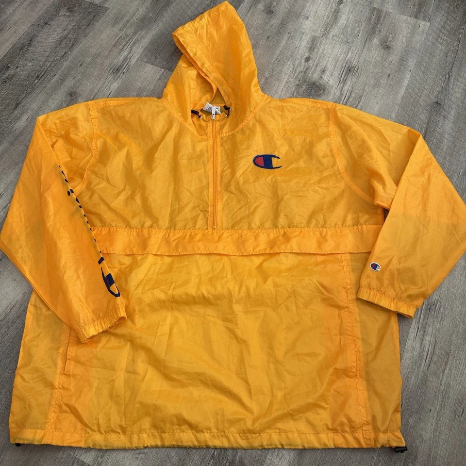 Champion Pullover Rompevientos Para Hombres 4XL Logo Dorado Bolsillos con Capucha Chaqueta Embalable Foto 1 de 4
