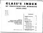 Glass's Index of Registration Numbers 1929 - 1965