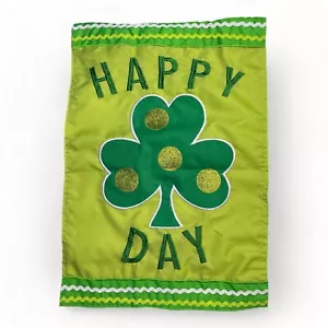 Spring Garden Flag 12 x 18 Happy St Patricks Day Shamrock Green Colors Yard - Picture 1 of 5