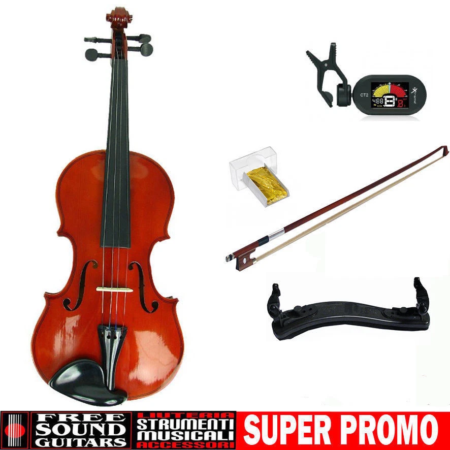 VIRTUOSO VIOLINO 1/8 completo di Archetto Astuccio Pece Spalliera Accordatore - Immagine 1 di 4