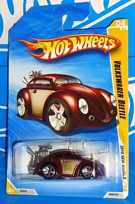 Volkswagen Beetle Borgoña Hot Wheels 2010 nuevos modelos #4 con 5 SP Foto 1 de 3