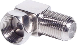 F Type Male to F Type Female Plug Right Angle Adapter Digital TV Aerial - Picture 1 of 1