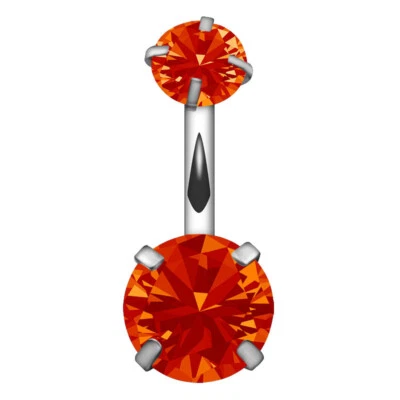 ⭐⭐⭐ Anillo Ombligo Redondo 8mm Piercing Joyería Piercing Anillo Ombligo Cristal ~ Foto 1 de 4