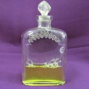 ANTIQUE 19TH CENTURY CRYSTAL GLASS PERFUME BOTTLE w/CONTENT - Picture 1 of 5