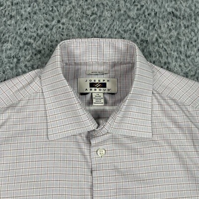 Camisa Joseph Abboud Para Hombres 16 Cuadros de Rejilla Tranquila Lujo Clásica Preppy Papá Foto 1 de 4