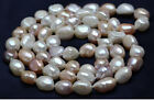 22"10-14Mm Natural South Sea Genuine White Pink Purple Potato Pearl Necklace Aa