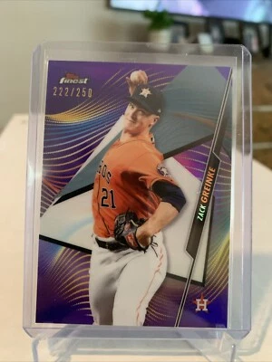 2020 Topps Finest Zack Greinke Purple Refractor /250 Houston Astros #90 - Image 1 of 2