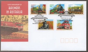 2004 RAILWAYS in Australia Set of 5 P&S Stamps FDC - Bild 1 von 2