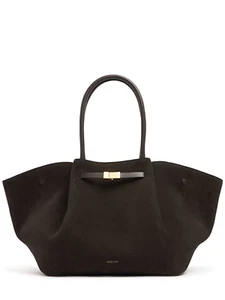 DEMELLIER New York Espresso Suede Tote Bag New & Authentic - Picture 1 of 4