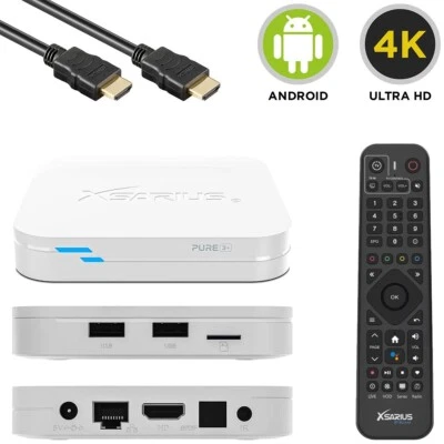 Xsarius PURE 3+ 4K Dual-WiFi Android IP-Receiver mit Sprachfernbedienung Weiß - Bild 1 von 4