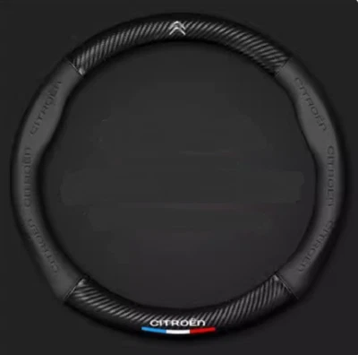 15" PU Leder+Kohlefaser Lenkradabdeckung für 1998-2025 Citroen Alle Autos - Bild 1 von 4