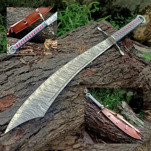 Dadao Sword 31" DAMAST Steel Real Blood Channel Super Sharp with Sheath Hunting - Picture 1 of 8