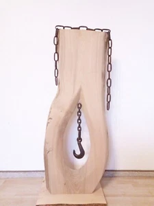 Kunst Große Deko Skulptur Statue Baumstamm Holz Robinie Unikat Handmade 1,15m - Bild 1 von 6