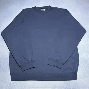 Vintage 1990s Pro Player Blank Navy Pullover Sweatshirt Sweater Size Large - Picture 1 of 13