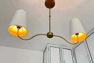 White Chandelier Pendant Ceiling Mid Century Fixture Italian Light Lamp Decor - Picture 1 of 10