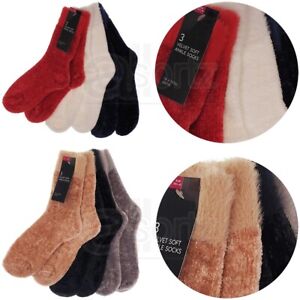 New Ladies 3 Pairs Winter Warm Velvet Soft Ankle Socks ex M S Loungewear Size