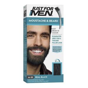 * Just For Men Moustache & Beard Brush-In Colour Real Black M-55