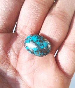 Natural 20 Carat Pyrite Sky-Blue Turquoise Stone Cabochon | Large 20MM | 23 - Picture 1 of 9