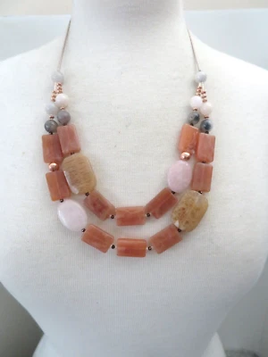 J.JILL ROSE QUARTZ STONE NECKLACE  SLIDE ADJUSTABLE - Image 1 of 3