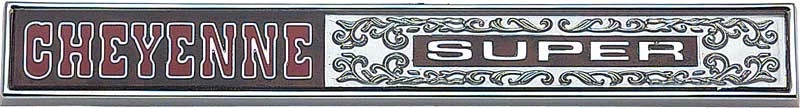 1972 Chevrolet Truck; ?Cheyenne Super? Glove Box Door Emblem; w/Fasteners; Made - Image 1 of 1