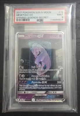 Mewtwo GX (Secret Shining) 78/73 Shining Legends Holo PSA 9 Mewtube - Image 1 of 2